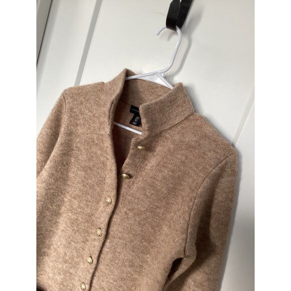 Adrienne Vittadini Women's Wool Duster Button Front Sweater Tan Size Small - Picture 2 of 9